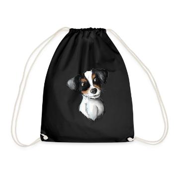 Jack Russell Pattern 3 - Turnbeutel - Schwarz - Vorne