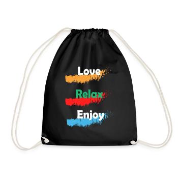 Love, Relax, Enjoy, Perfect Father's Day Gifts - Drawstring Bag - black - Front