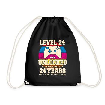 Original 2000 24 Years Old Level 24 Unlock - Drawstring Bag - black - Front