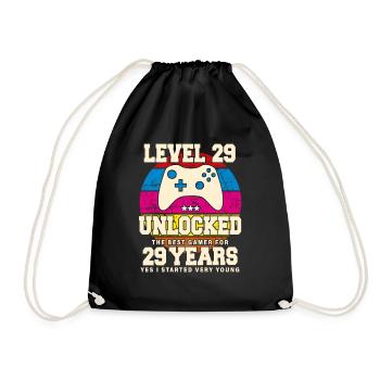 Original 1995 29 Years Old Level 29 Unlock - Drawstring Bag - black - Front