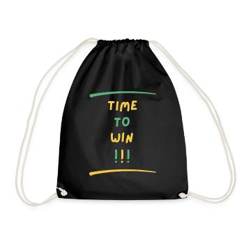 TIME TO WIN - Turnbeutel - Schwarz - Vorne