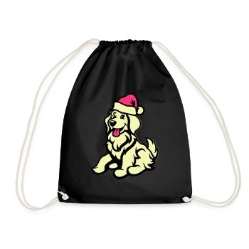 Chien Bande Dessinée Animal Noël - Sac de sport léger - noir - Devant