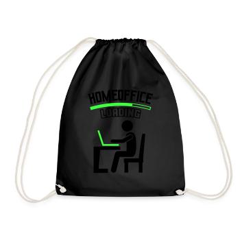 Work Office Home Office Loading - Drawstring Bag - black - Front