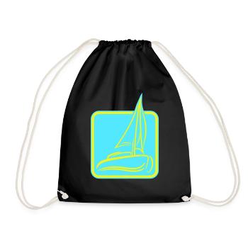 Logo de voile icône carré voilier navire - Sac de sport léger - noir - Devant