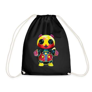 Robot Bear - Turnbeutel - Schwarz - Vorne