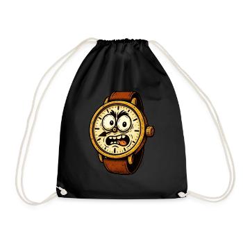 Une montre-bracelet de bande dessinée qui a l’air aigre - Sac de sport léger - noir - Devant