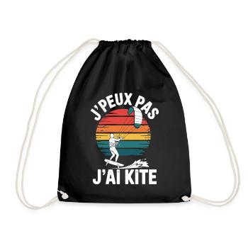 I Can't I Kite Gift Humor - Drawstring Bag - black - Front