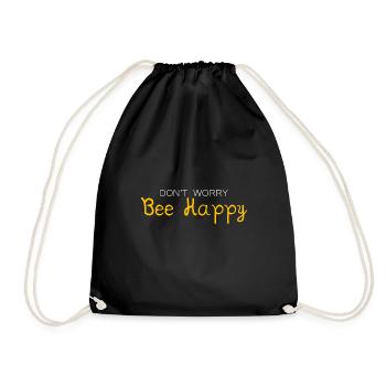 Don't Worry Bee Happy 27 - Drawstring Bag - black - Front