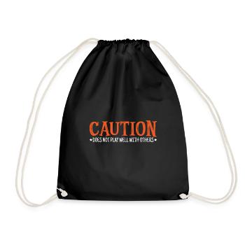 Caution Does Not Play Well With Others 41 - Drawstring Bag - black - Front