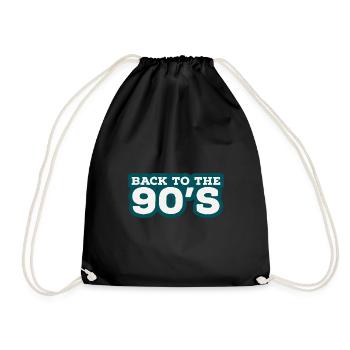Back to the 90s. Neunziger Jahre - Turnbeutel - Schwarz - Vorne
