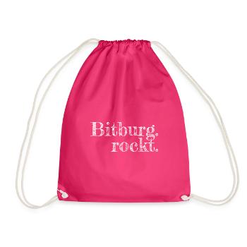 Bitburg rockt - Textdesign mit Stadtnamen - Turnbeutel - Fuchsia - Vorne