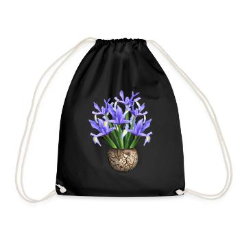 flowers lilies tulips orchids sunflower dahlia ger - Drawstring Bag - black - Front