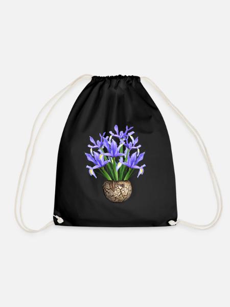 flowers lilies tulips orchids sunflower dahlia ger - Turnbeutel - Schwarz