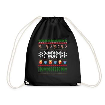 Mère Noël vilain petit cadeau de Noël de Noël - Sac de sport léger - noir - Devant