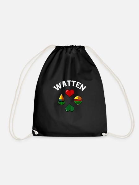 WATTEN Watteln Wattlung Kartenspiel Kartergeschenk - Turnbeutel - Schwarz