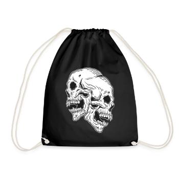 Skull Skull Horror Skeleton Halloween Metal - Drawstring Bag - black - Front