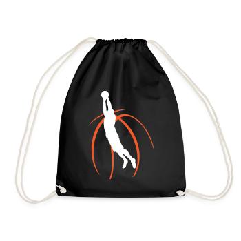 Basketball basketball hoop throwing basketball players - Drawstring Bag - black - Front
