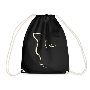 Cat silhouette I cat t shirt - Drawstring Bag - black - Front