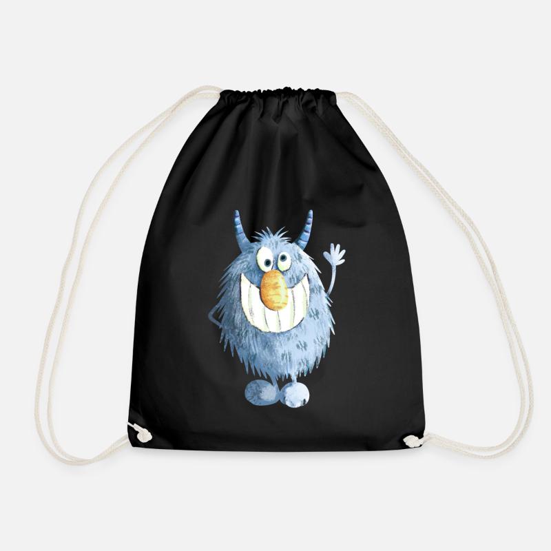 Blaues Grinse Monster - Turnbeutel - Schwarz