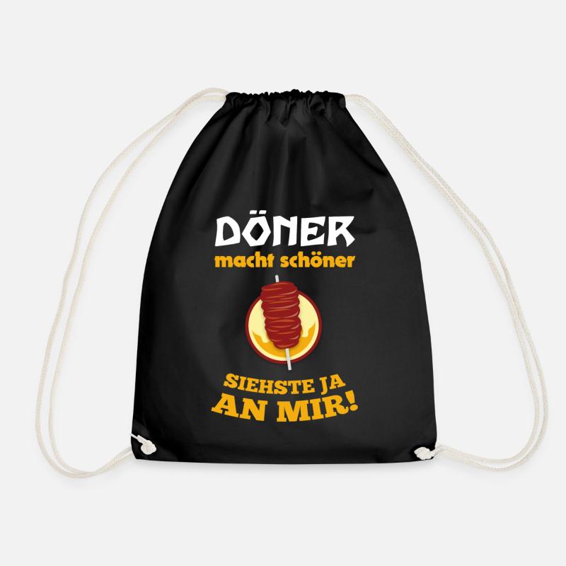 Kebab makes you more beautiful You can see in me! - Drawstring Bag - black