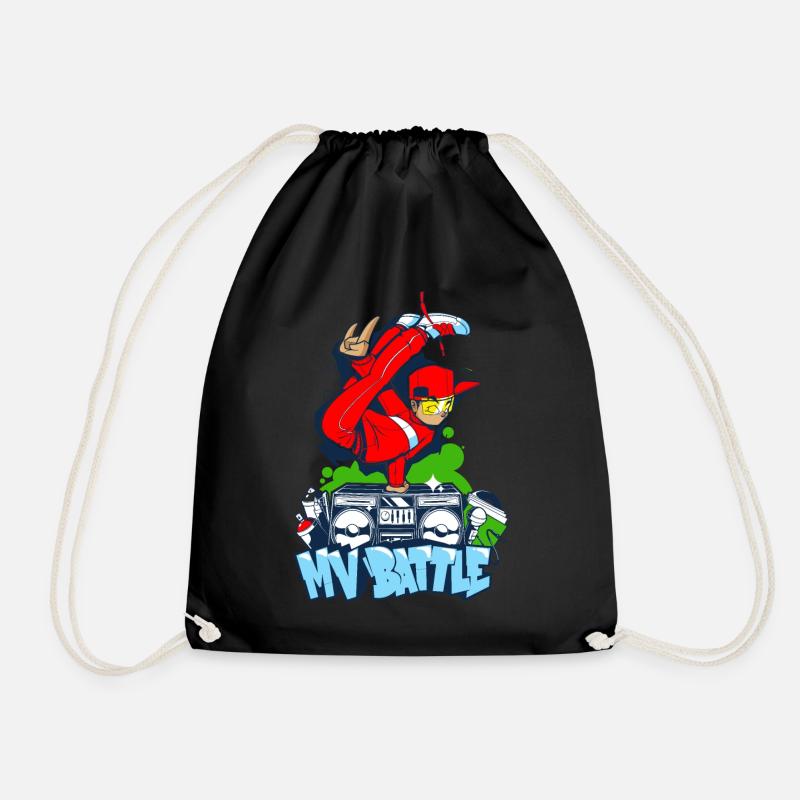 Breakdance B-Boy Streetdance Design Hip Hop Dance - Drawstring Bag - black