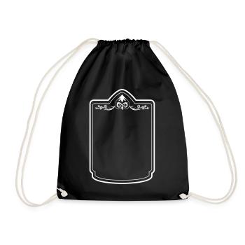 Frame ornament symbol shape line - Drawstring Bag - black - Front