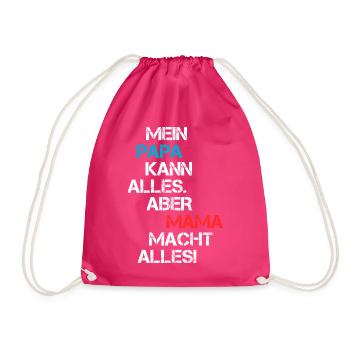 Lustige Mama Papa Geschenk Freche Familie Sprüche - Turnbeutel - Fuchsia - Vorne