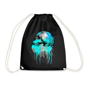 Skull Skull Grunge Style, Grunge Skull - Drawstring Bag - black - Front