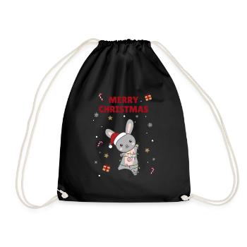 Lapin Joyeux Noël Animaux d’hiver Lapins - Sac de sport léger - noir - Devant