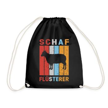 Schaf Flüsterer Schafe Schafbock Lamm Schäfer - Turnbeutel - Schwarz - Vorne