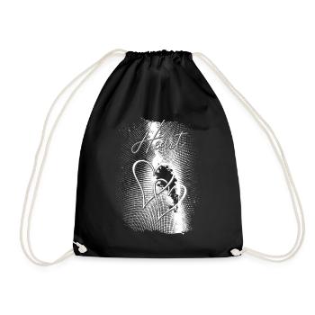Two Hearts - Drawstring Bag - black - Front