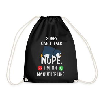 Niedlicher Pinguin Sleepy Callout Design - Turnbeutel - Schwarz - Vorne