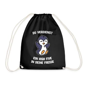 Zoo Süß Pinguin Tier Seevogel Statement Arktis - Turnbeutel - Schwarz - Vorne