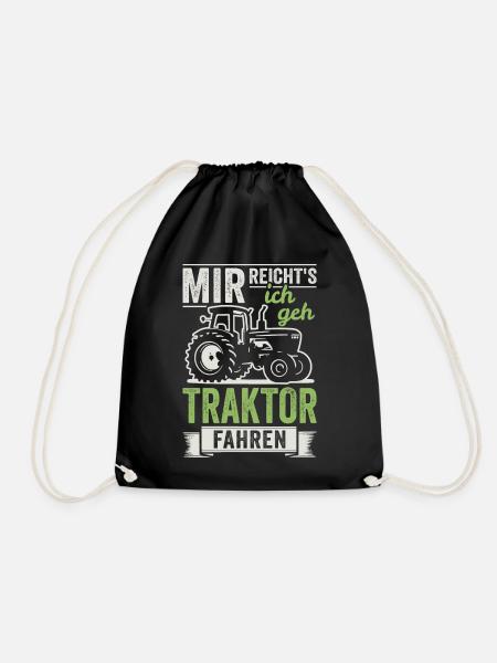Mir reichts ich geh Traktor fahren Bauer Landwirt - Turnbeutel - Schwarz