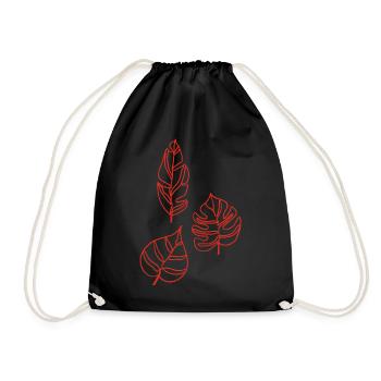 Sketch of nature (red) - Drawstring Bag - black - Front