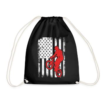 BMX USA Flagge - Turnbeutel - Schwarz - Vorne