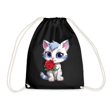 Niedliche Katze - Turnbeutel - Schwarz - Vorne