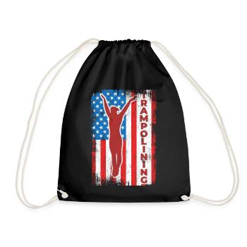 Trampoline jumping drapeau des États-Unis - Sac de sport léger - noir - Devant