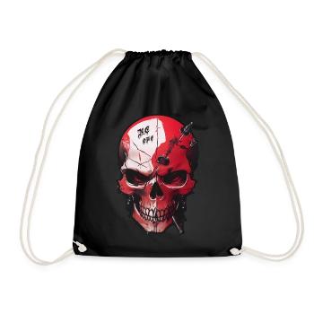 Totenkopf mit Böse Blick - Turnbeutel - Schwarz - Vorne