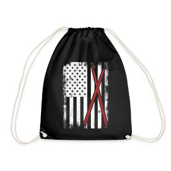 Drums USA Flag - Drawstring Bag - black - Front