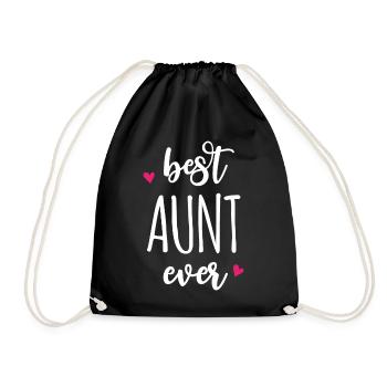 Best Aunt Ever - Drawstring Bag - black - Front