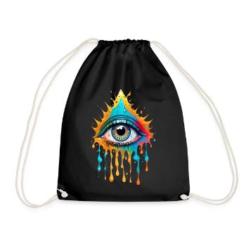 Paint Splash Eye Design - Drawstring Bag - black - Front
