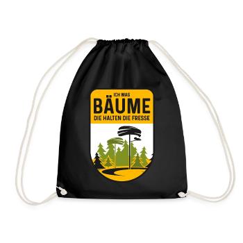 Ich mag Bäume! Lustiger Spruch Wald Natur Funshirt - Turnbeutel - Schwarz - Vorne