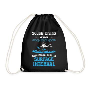 Scuba Diving is Life - Drawstring Bag - black - Front