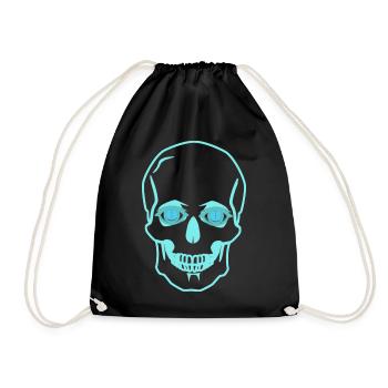 Crâne Crâne Mort Horreur Halloween Fantôme - Sac de sport léger - noir - Devant
