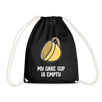 I don't care about attitude funny statement - Drawstring Bag - black - Front