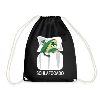 Schlafocado Avocado Schlafshirt offiziell lustig - Turnbeutel - Schwarz - Vorne