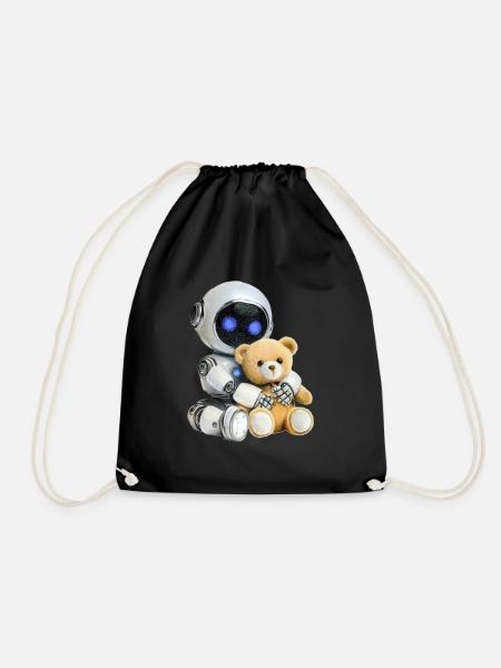 Roboter Teddy - Turnbeutel - Schwarz