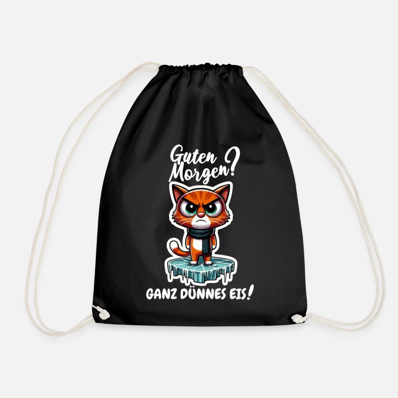 Good morning? Very thin ice! - Drawstring Bag - black