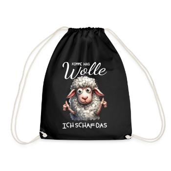 Komm Wolle Ich Schaf Das - Turnbeutel - Schwarz - Vorne